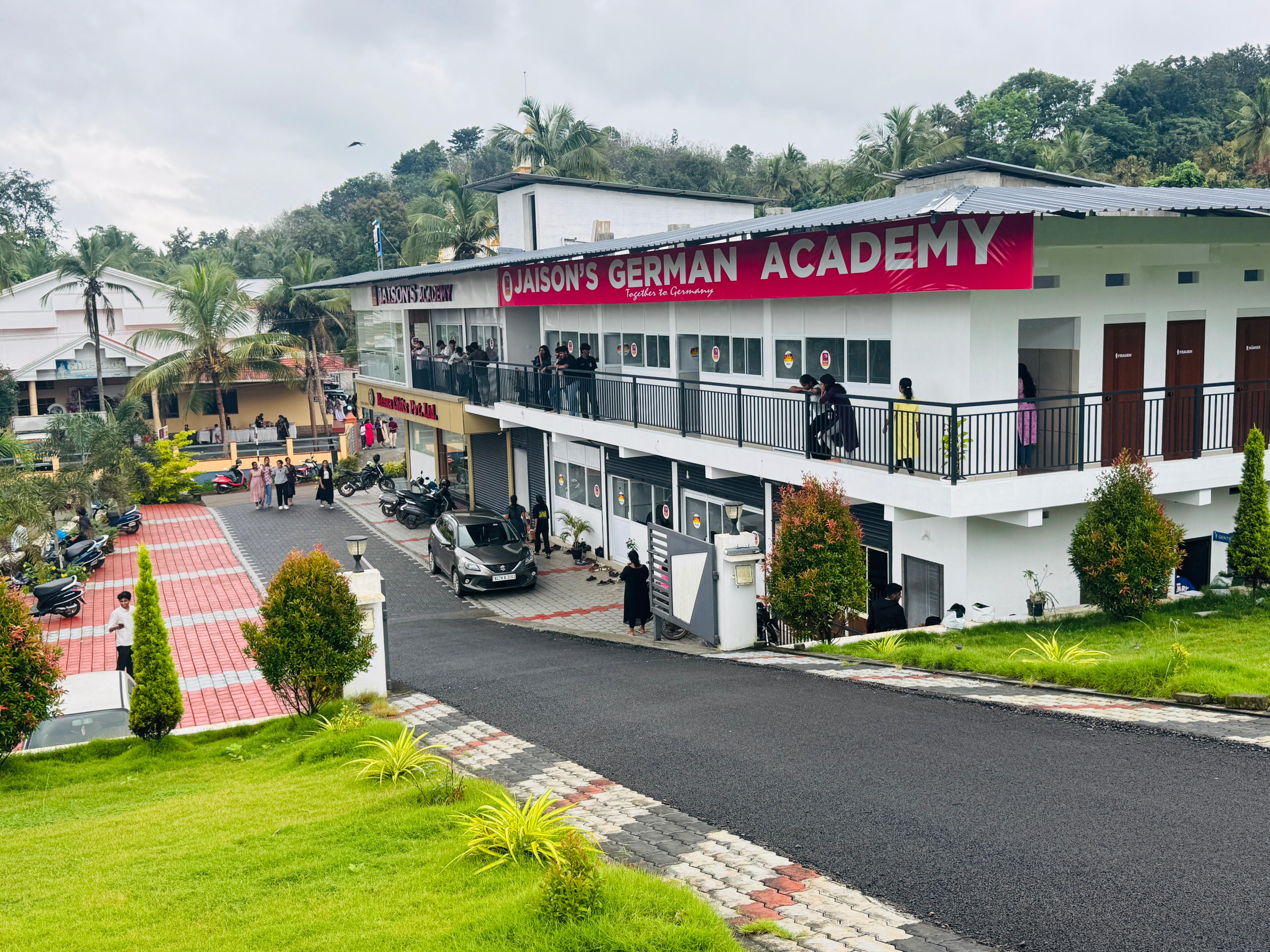 Academy Campus View with Students